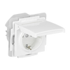 SCHUKO® Steckdosen-Einsatz IP44 Safety+ mit Klappdeckel alpinweiß -