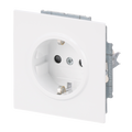 SCHUKO® Steckdose Safety+ mit Schraubklemmen studioweiß - Busch-art linear®