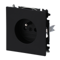 Steckdosen-Einsatz mit Erdungsstift Safety+ schwarz matt - Busch-art linear®