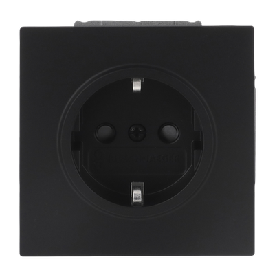 SCHUKO® Steckdosen-Einsatz Safety+ schwarz matt - Busch-art linear®