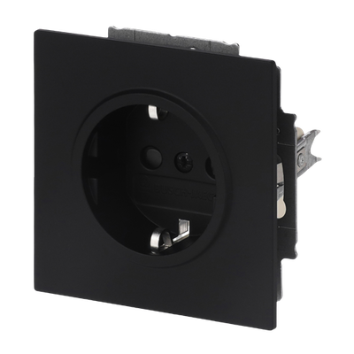 SCHUKO® Steckdosen-Einsatz Safety+ schwarz matt - Busch-art linear® 