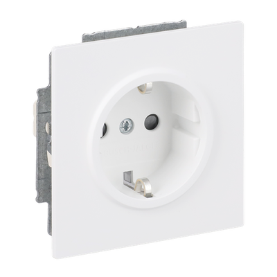 SCHUKO® Steckdose Safety+ ohne Spreize studioweiß matt - Busch-art linear® 