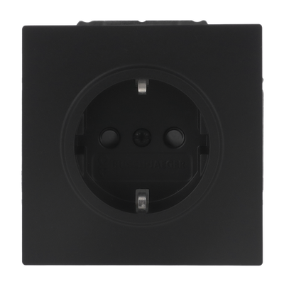 SCHUKO® Steckdosen-Einsatz Safety+ ohne Spreize schwarz matt - Busch-art linear®