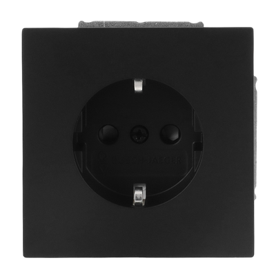 SCHUKO® Steckdosen-Einsatz Ausführung "flat" Safety+ schwarz matt - Busch-art