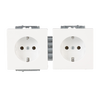 SCHUKO® Doppelsteckdosen-Einsatz studioweiß - Plattform 63 Mit Zentralscheiben