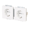 SCHUKO® Doppelsteckdosen-Einsatz studioweiß - Plattform 63 Mit Zentralscheiben