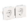 SCHUKO® Doppelsteckdosen-Einsatz studioweiß - Plattform 63 Mit Zentralscheiben