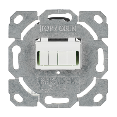 Glasfaser Anschlussdose TAE LC-Quad-Stecker Ausführung: gerade 4-fach silber
