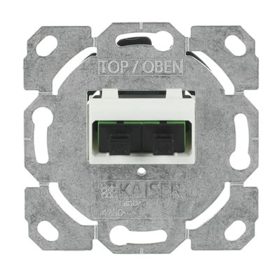 Glasfaser Anschlussdose TAE SC-Duplex-Stecker Ausführung: gerade 2-fach silber