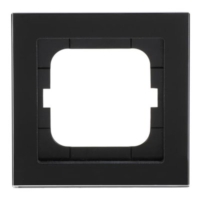 Abdeckrahmen 1-fach Glas schwarz - Busch-axcent® pur