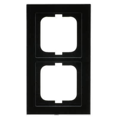 Abdeckrahmen 2-fach Glas schwarz - Busch-axcent® pur