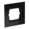 Abdeckrahmen 1-fach Glas schwarz - carat®