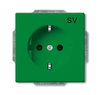 SCHUKO® Steckdosen-Einsatz mit Aufdruck SV Safety+ grün - Plattform 63