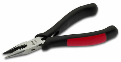 Elektronik-Spitzzangen mit Schneide gerade Form, glatte Backen, Spitze 2,5 x 1,5 mm , länge 130 mm
