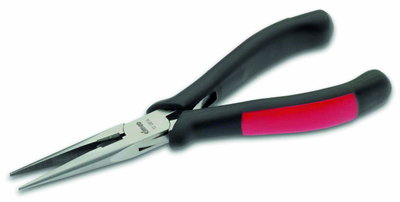 Elektronik-Spitzzangen mit Schneide gerade Form, glatte Backen, Spitze 2,5 x 1,5 mm , länge 150 mm