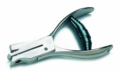 Kontrollzange, runder Ausschnitt 3mm Durchmesser, Maultiefe 30mm, Länge 120mm