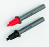 Prüfspitze mit 2 mm-Spitze, Länge 102 mm, 1000 V, 2er Set grau/rot u. grau/schwarz