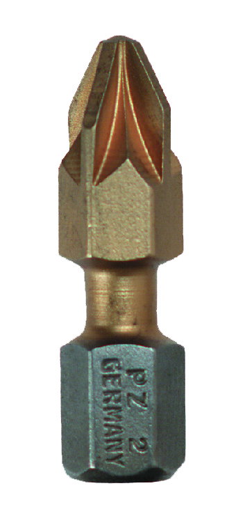 Bitflex-Bits TIN Kreuzschlitzschrauben PH2 Länge 25mm