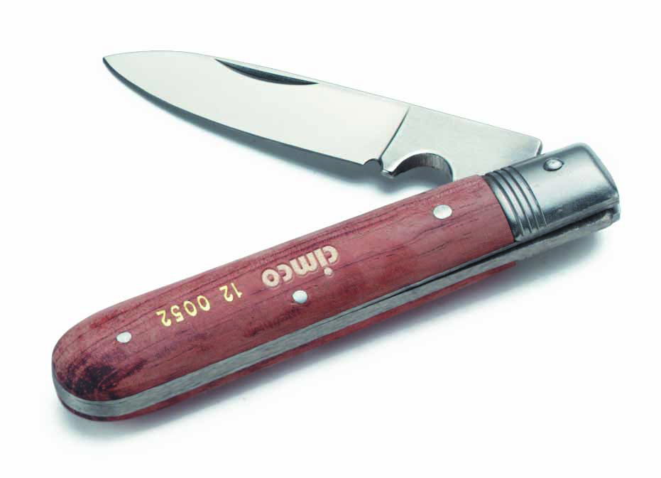 Kabelmesser mit Holzschalen, Klinge und Schaber 1teilig
