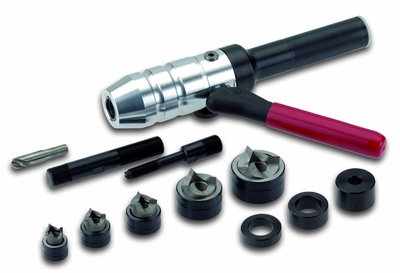 Schraublocher-Sätze Diamant VA 12-tlg. enthält hydraulische Handstanze gerade