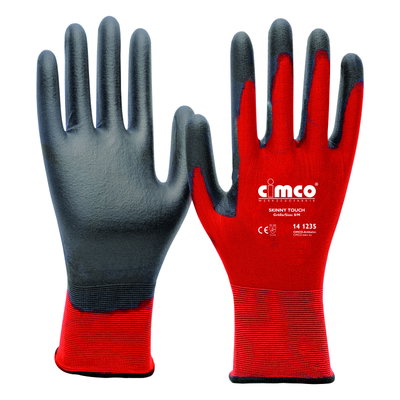 Arbeitshandschuh "Skinny Touch" grau/rot, Größe 9/L
