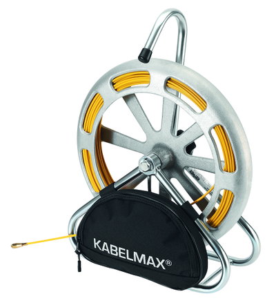 Einziehsystem Kabelmax 80m, Stahlrohrgestell mit kugelgelagerter Aluminiumhaspel