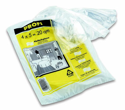 Abdeckplane aus PE-HD, Folienstärke 18Mikro m, 4x5m