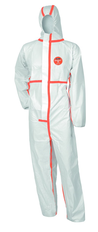Overall weiss / orange. Größe XXL