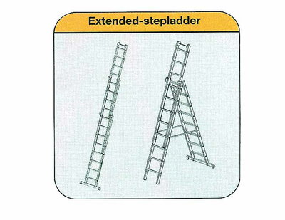 3-teilige Sprossen-Steh- und Schiebeleiter