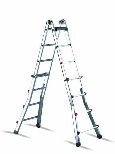 Aluminium-Teleskop-Leiter mit 2x8 Stufen