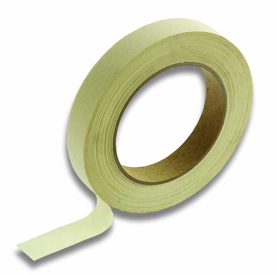 Flachkrepp-Papier-Abklebeband, Breite 25mm, Länge 50mm, Stärke 0,16mm, beige
