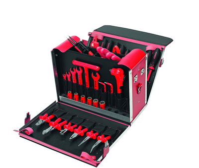 Bestückter Leder-Werkzeugkoffer Elektro-Sicherheit, 1000 V
