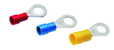 Isolierte Quetschkabelschuhe, Ringform Cu, isoliert, DIN 46237 - 4-6 mm² M6 gelb,