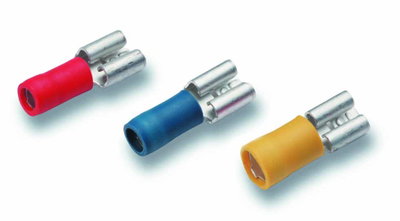 Flachsteckhülse, isoliert, DIN 46245, 1,5-2,5 mm², Flachstecker 4,8-0,8, blau