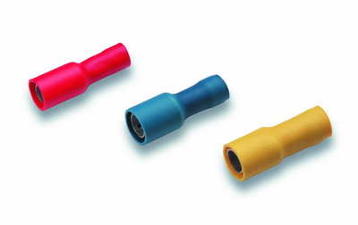 Rundsteckhülse, isoliert, 4-6 mm², Steckerdurchmesser 5mm, gelb, PVC