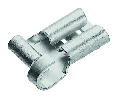 Flachsteckhülse mit seitlichem Leiteranschluss, nicht-isoliert, 0,5-1 mm³, 6,3x0,8mm