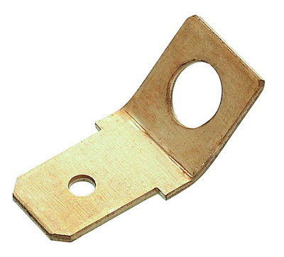 Flachstecker zum Schrauben, Abgewinkelte Ausführung. 1 x 45° 6,3 x 0,8 M4
