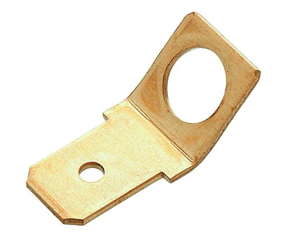 Flachstecker zum Schrauben, Abgewinkelte Ausführung. 1 x 45° 6,3 x 0,8 M5
