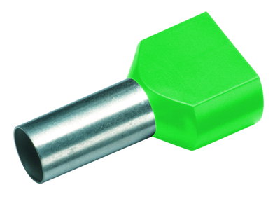 Isolierte Zwillings-Aderendhülse 2x16,0 mm³/14mm grün