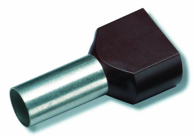 Isolierte Zwillings-Aderendhülse 2x10,0 mm³/14mm braun