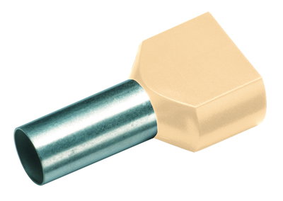 Isolierte Zwillings-Aderendhülse 2x10,0 mm³/14mm elfenbein