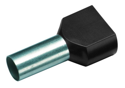 Isolierte Zwillings-Aderendhülse 2x1,5 mm³/12mm schwarz