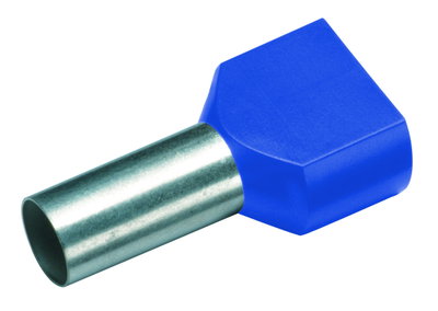 Isolierte Zwillings-Aderendhülse 2x16,0 mm³/14mm blau