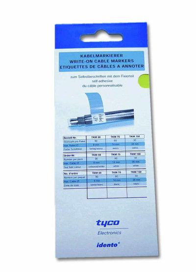Kabelmarkierer, Selbstbeschriften, Schriftfeld 25x25mm, L 230mm, -30°C - 95°C