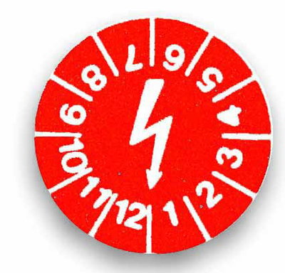 Prüfplaketten Blitz rot