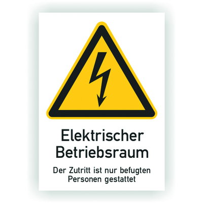 Warnzeichen für Elektrotechnik, Kunststoffschild zur Kennzeichnung