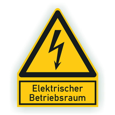 Warnschild Elektrischer Betriebsraum Folie