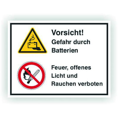 Kombischild ISO 7010 , Kunststoffschild zur Kennzeichnung