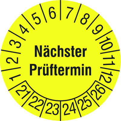 Prüfplakette Nächster Prüftermin 21