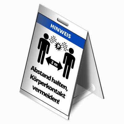 Dachaufsteller "Abstand halten, Kontakt vermeiden"